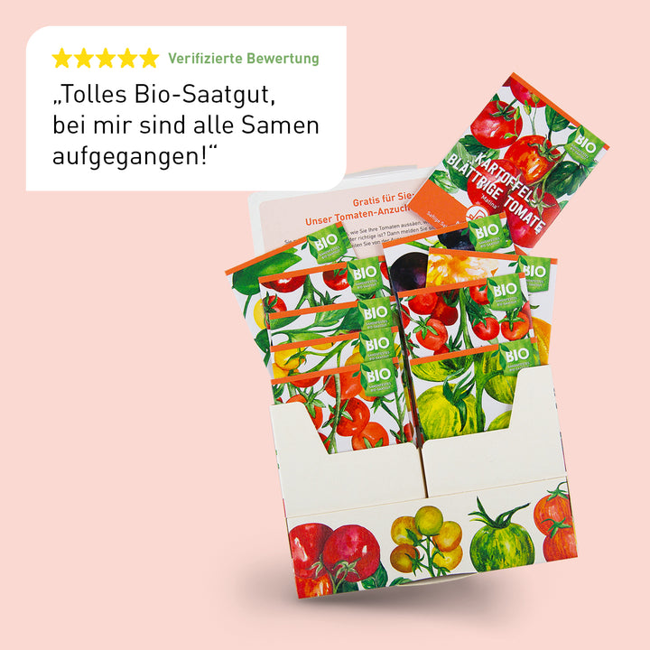 Bewertung des Plantura Bio-Tomaten Samen-Sets