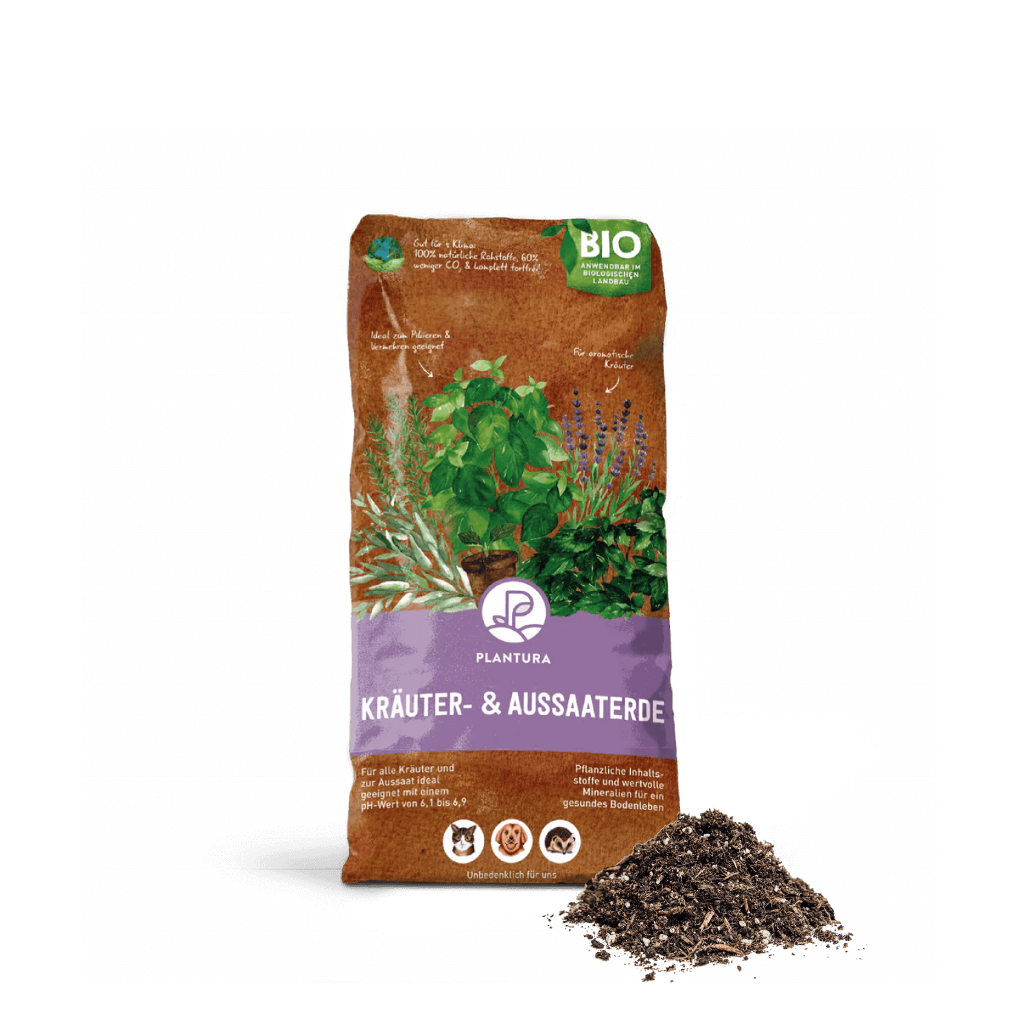 Kleine Bio-Kräuter- & Aussaaterde 5L Sack