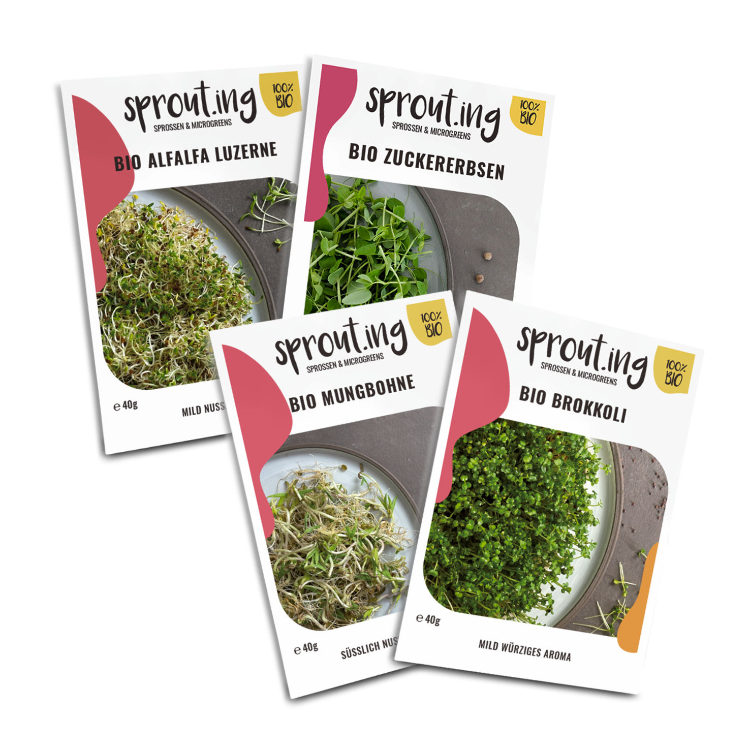 Bio-Sprossen Samen-Set Mild (4 x 40 g)