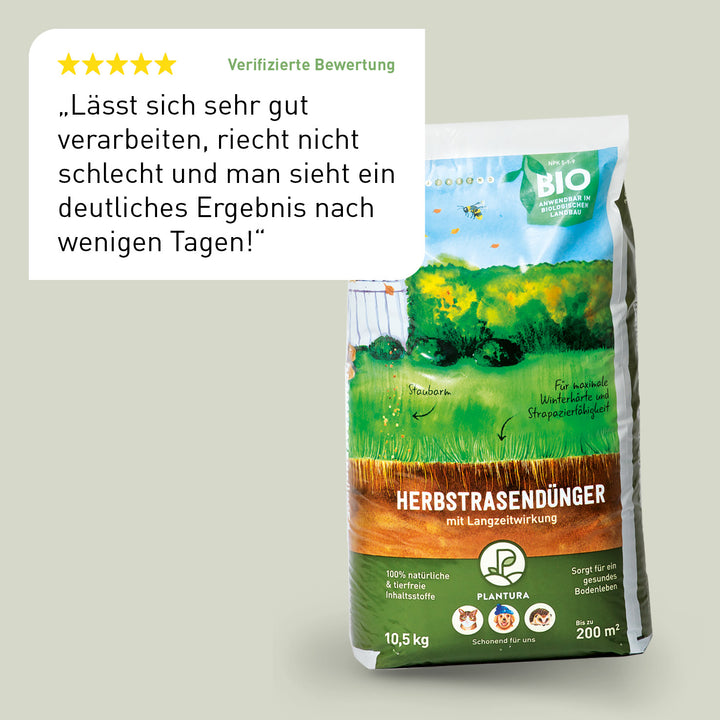 Bewertung des Plantura Bio-Herbstrasendüngers