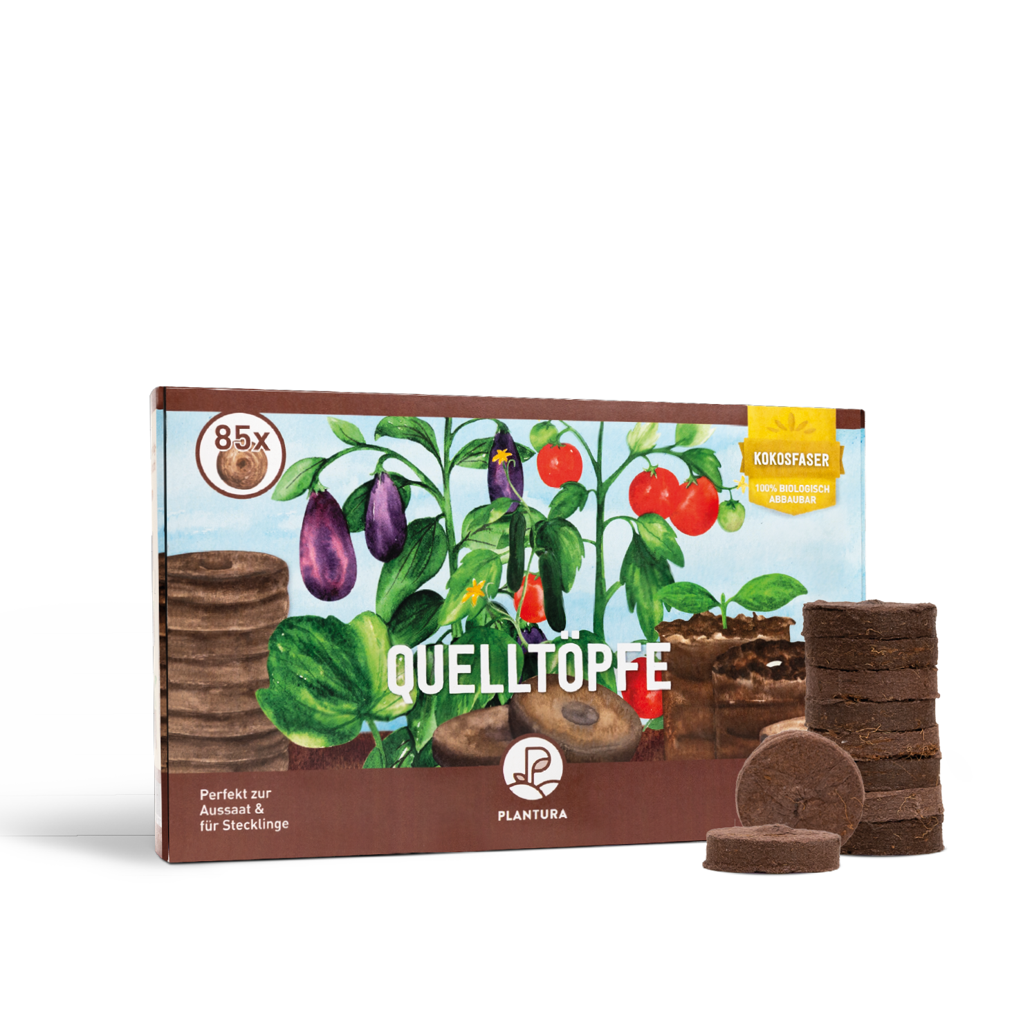 Quelltöpfe aus Kokosfaser 85 Stück