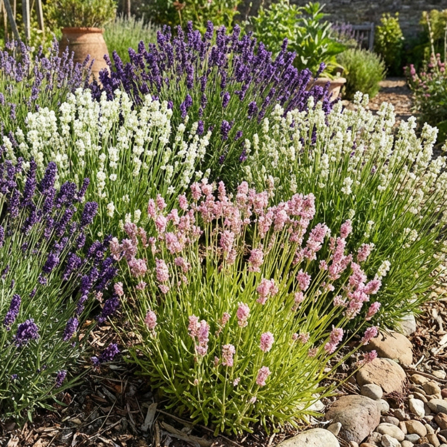 Dreifarbiges Lavendel-Set Staudenbeet
