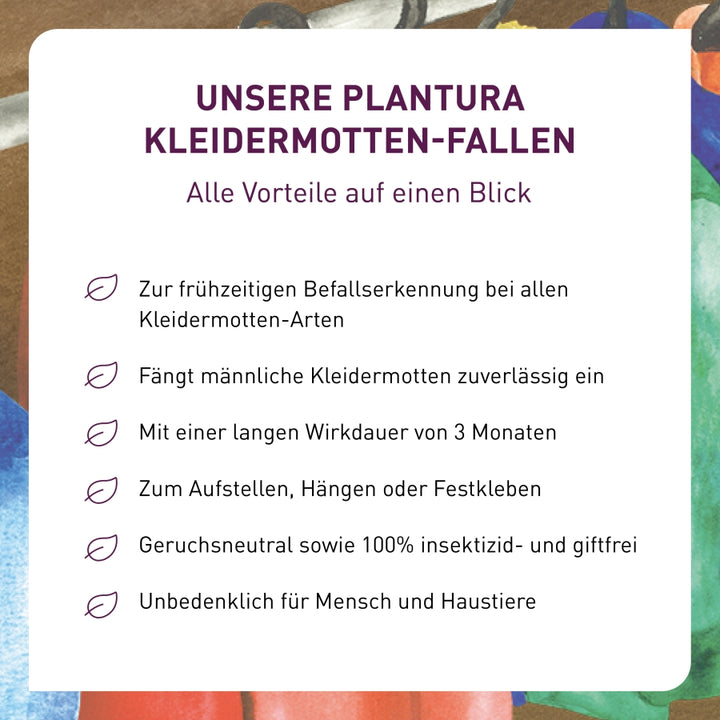 Vorteile der Plantura Kleidermotten-Fallen